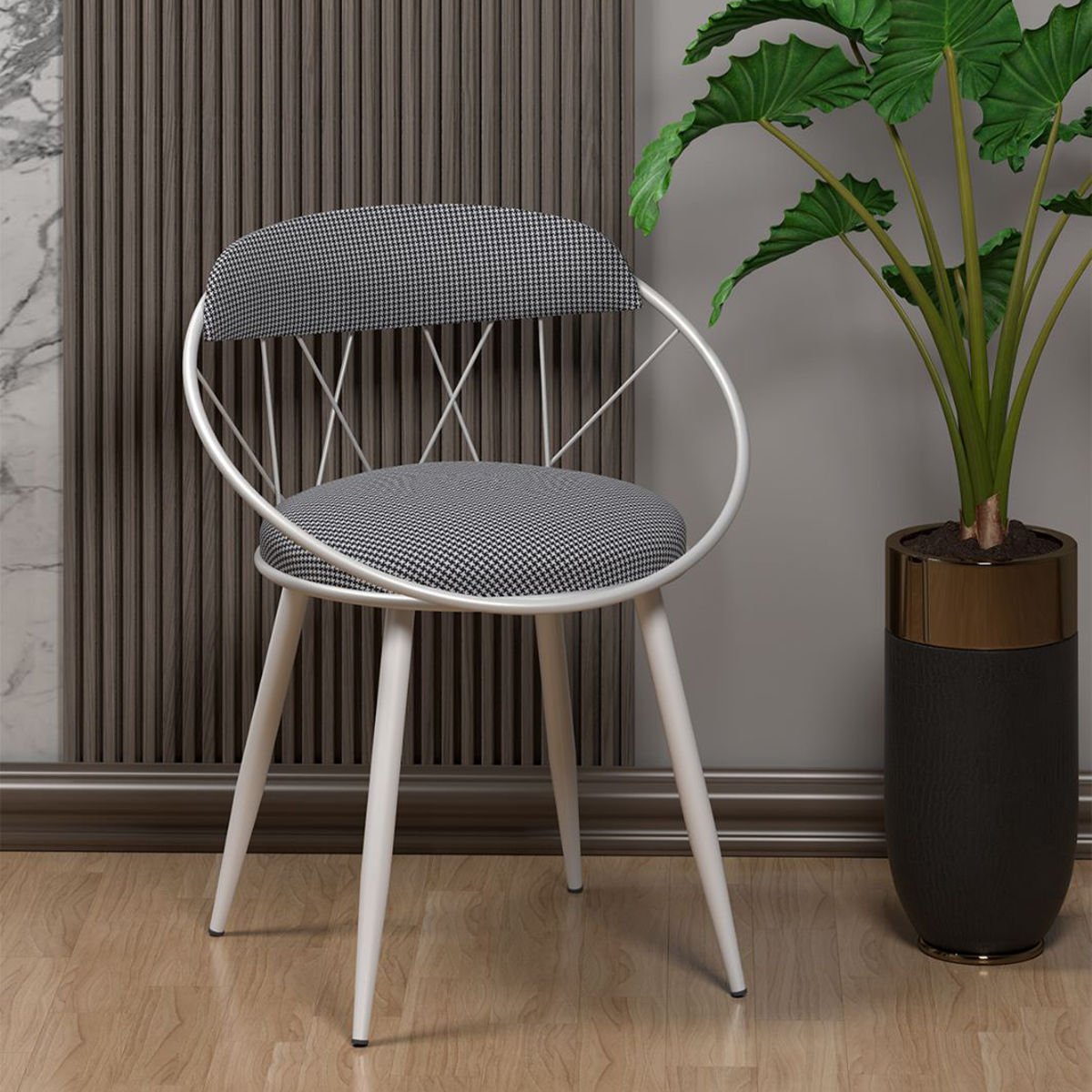 Kagu Relax Tel Sandalye Mutfak,balkon,çalışma Odası BEYAZ-KAZ SİYAH - Tek Ebat