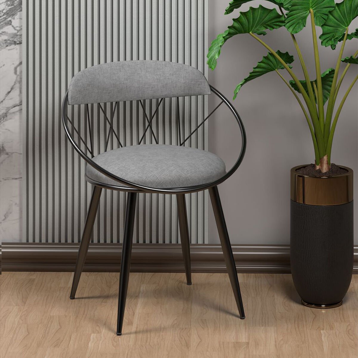 Kagu Relax Tel Sandalye Mutfak,balkon,çalışma Odası KETEN GRİ - Tek Ebat