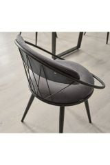 Kagu Relax Tel Sandalye Mutfak,balkon,çalışma Odası Siyah - Tek Ebat