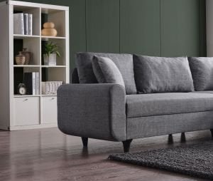 Corner Flavia Köşe Takımı Puflu GRİ