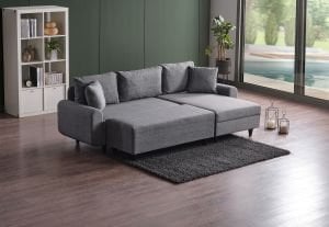 Corner Flavia Köşe Takımı Puflu GRİ