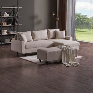 Corner Flavia Köşe Takımı Puflu Krem