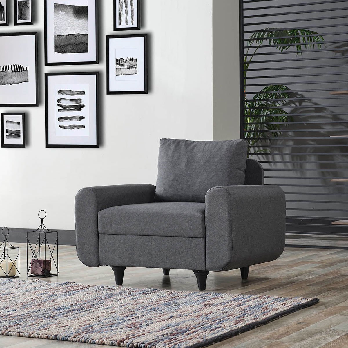 Kagu Corner Flavia Berjer KOYU GRİ