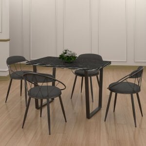 Kagu Relax Mdf Masa Sandalye SİYAH MS KETENKOYUGRİ