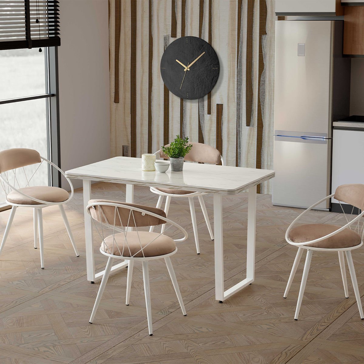 Kagu Relax Mdf Masa Sandalye Beyaz