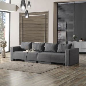 CORNER POLY-L KÖŞE TAKIMI-KANEPE-YATAK-DİNLENME KOYU GRİ