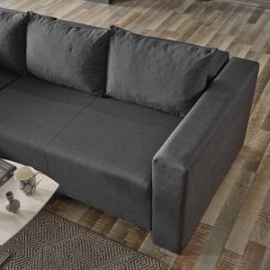 CORNER POLY-L KÖŞE TAKIMI-KANEPE-YATAK-DİNLENME KOYU GRİ