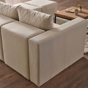 CORNER POLY-L KÖŞE TAKIMI-KANEPE-YATAK-DİNLENME Krem