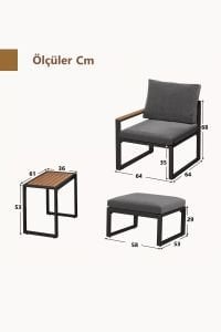 5 Parça Metal Çerçeve Outdoor Multilounge Bahçe Balkon Mobilya,Uzanma