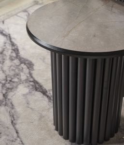 Boston Mdf 3'lü Sehpa Yuvarlak Ahşap ve Metal Ayak