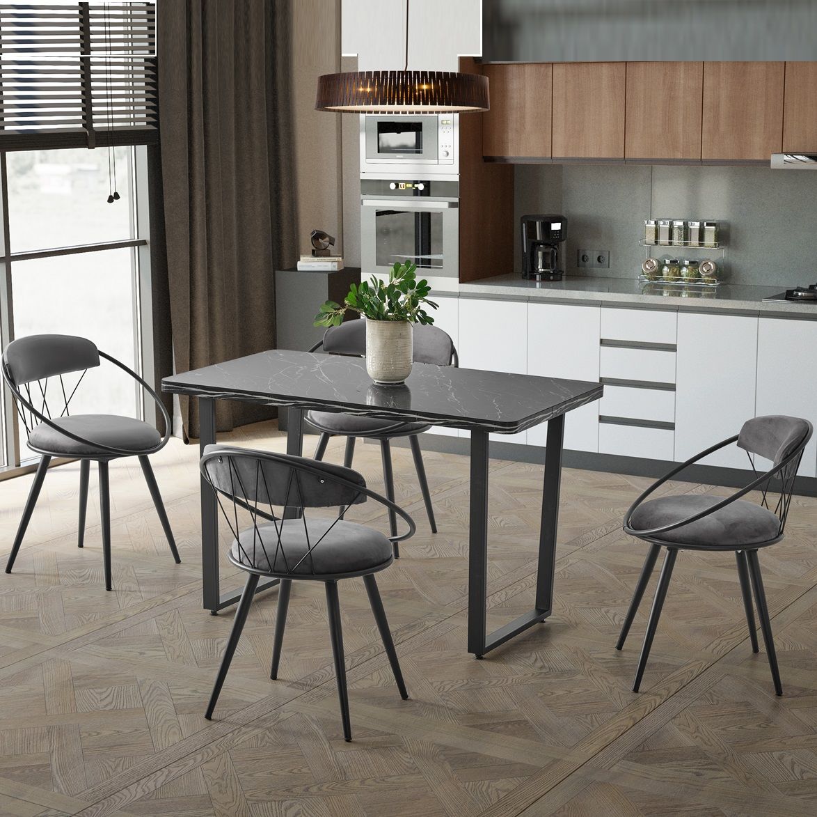 Kagu Relax Mdf Masa Sandalye Siyah