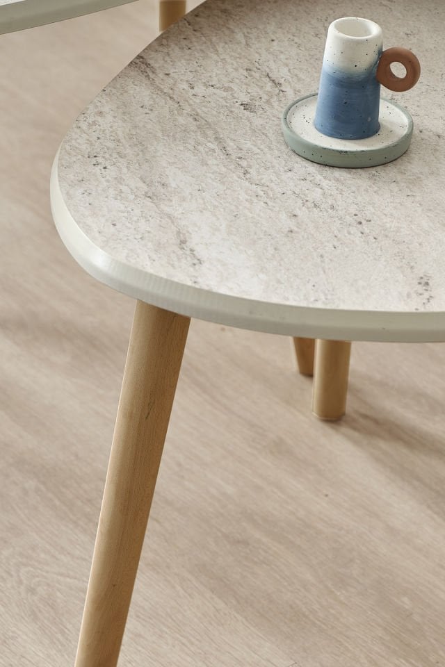 Kagu MDF Alvin Zigon - Orta Sehpa 3'lü Beyaz