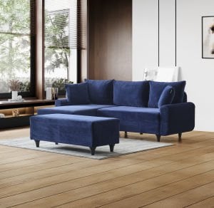 Corner Flavia Köşe Takımı Puflu LACİVERT