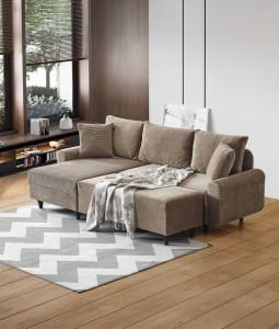 Corner Flavia Köşe Takımı Puflu KAHVE